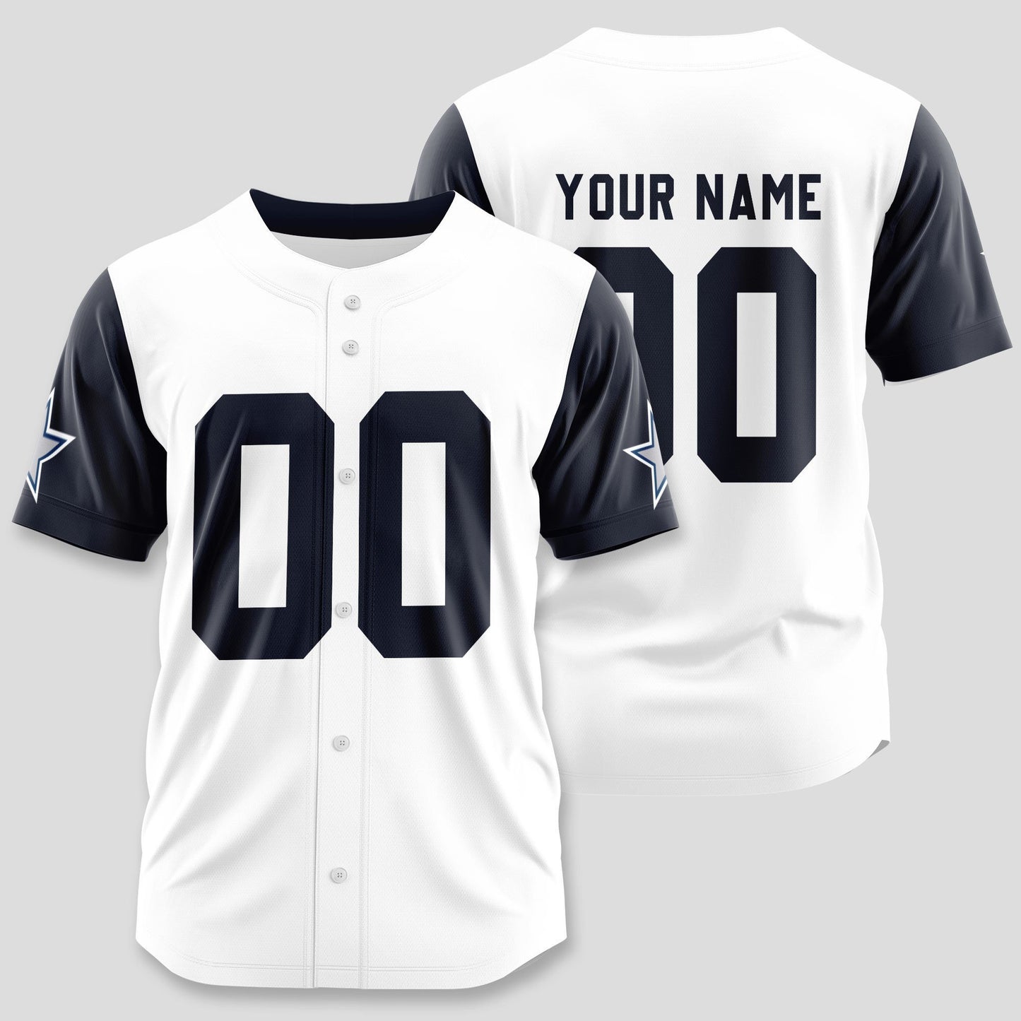 Dallas Cowboys Classic Baseball Jersey Customize Your Name & Number AZEMBJS000116