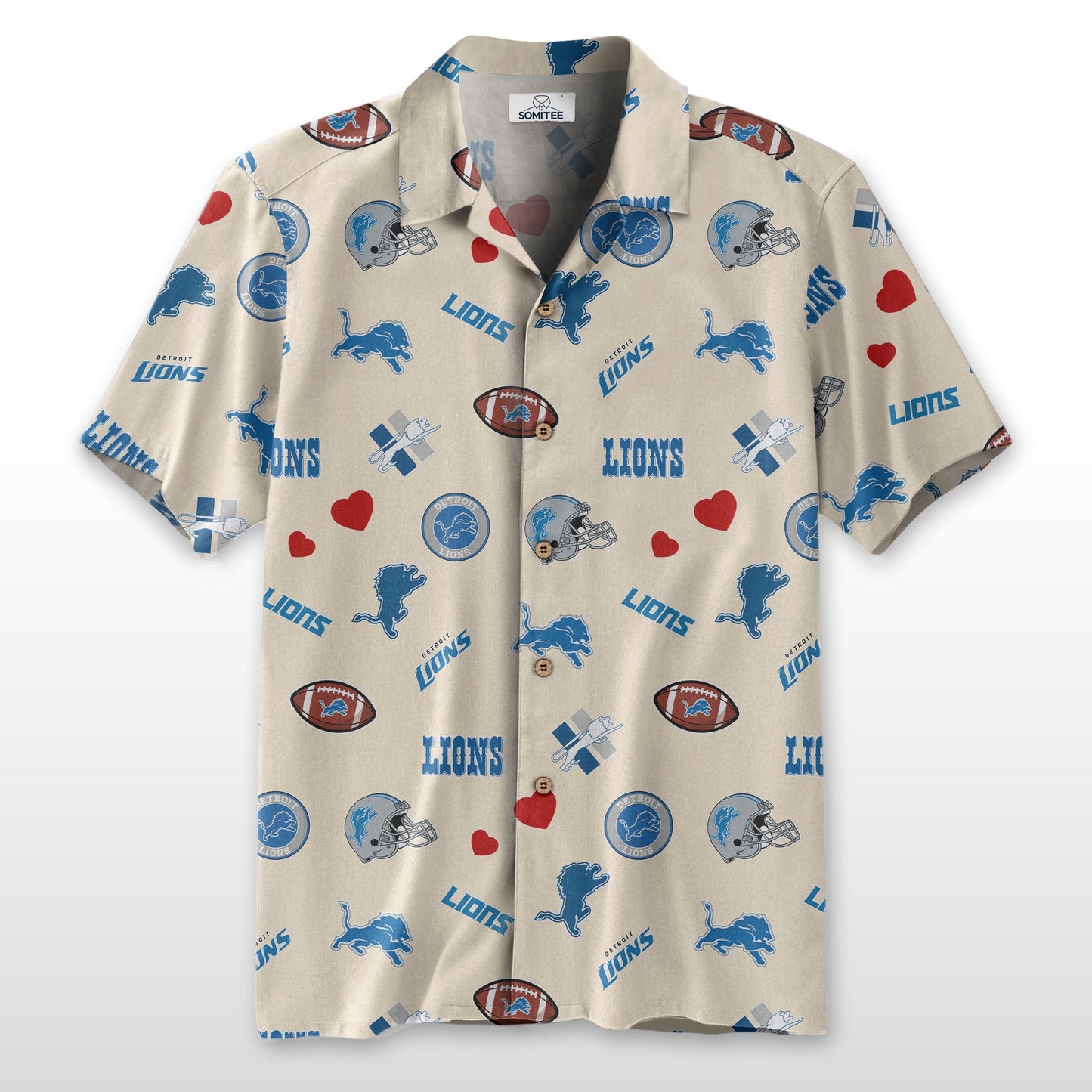 Detroit Lions Personalized Hawaiian Shirt 100% Cotton AZBTCHW000008