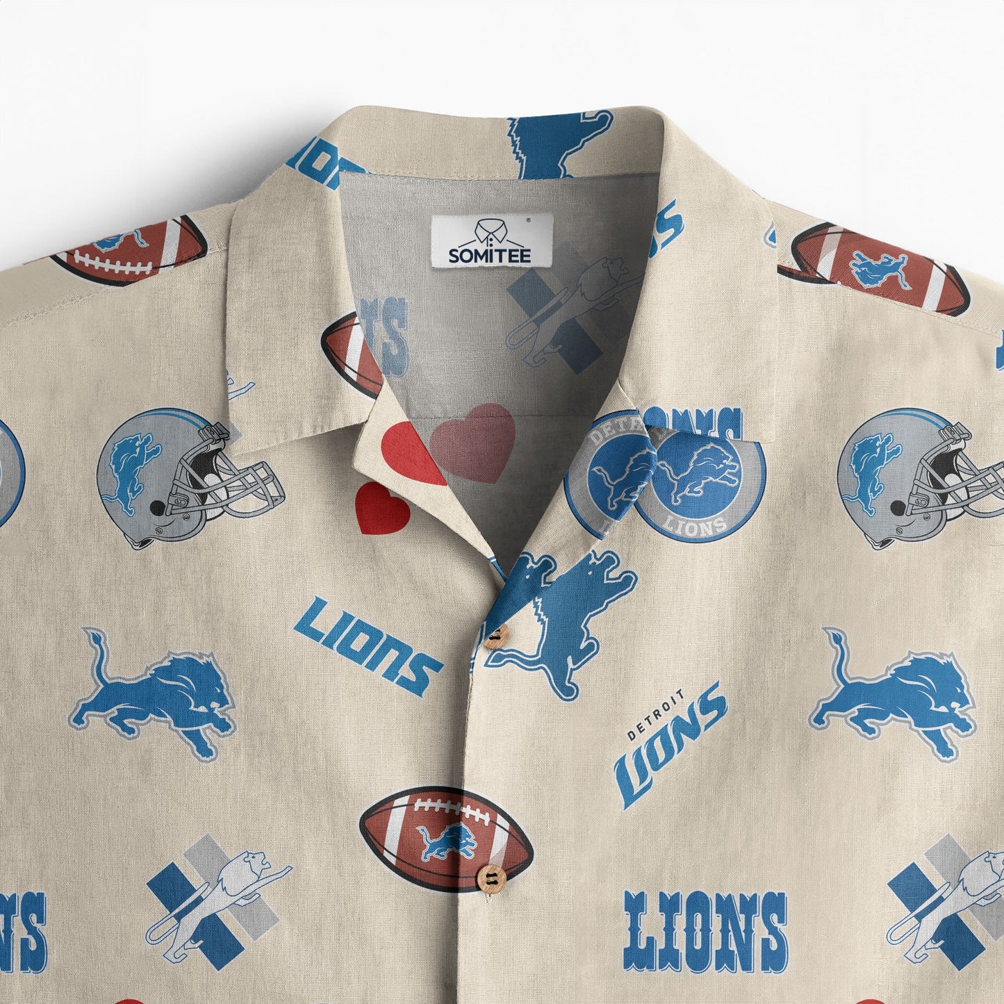Detroit Lions Personalized Hawaiian Shirt 100% Cotton AZBTCHW000008