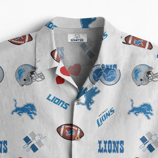 Detroit Lions Personalized Hawaiian Shirt 100% Cotton AZBTCHW000008