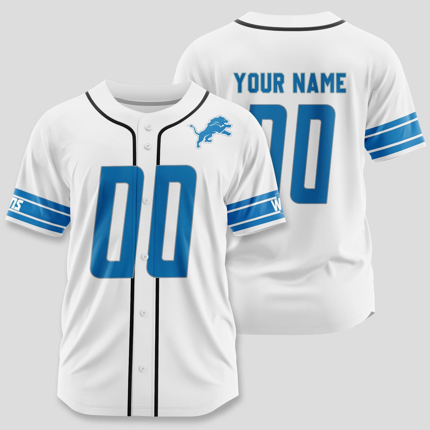 Detroit Lions Classic Baseball Jersey Customize Your Name & Number AZEMBJS000010