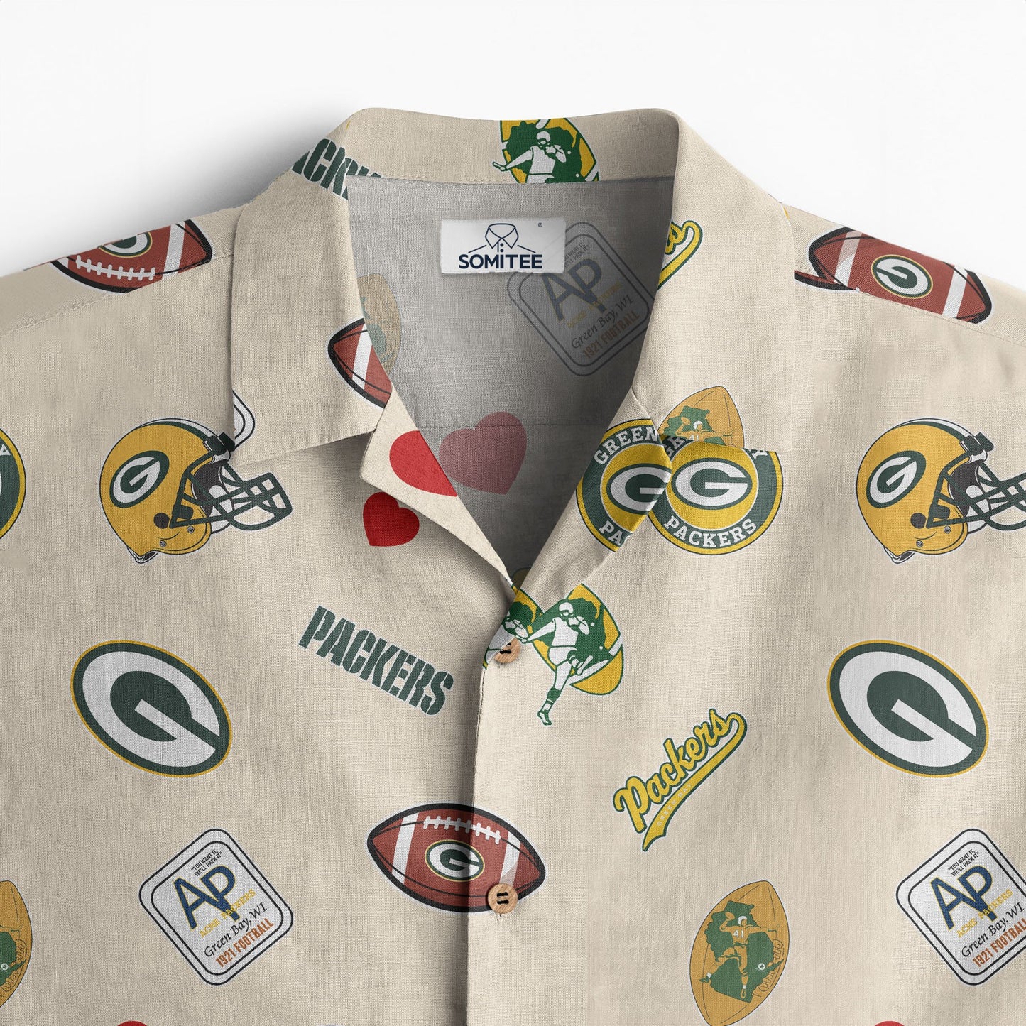 Green Bay Packers Personalized Hawaiian Shirt 100% Cotton AZBTCHW000009
