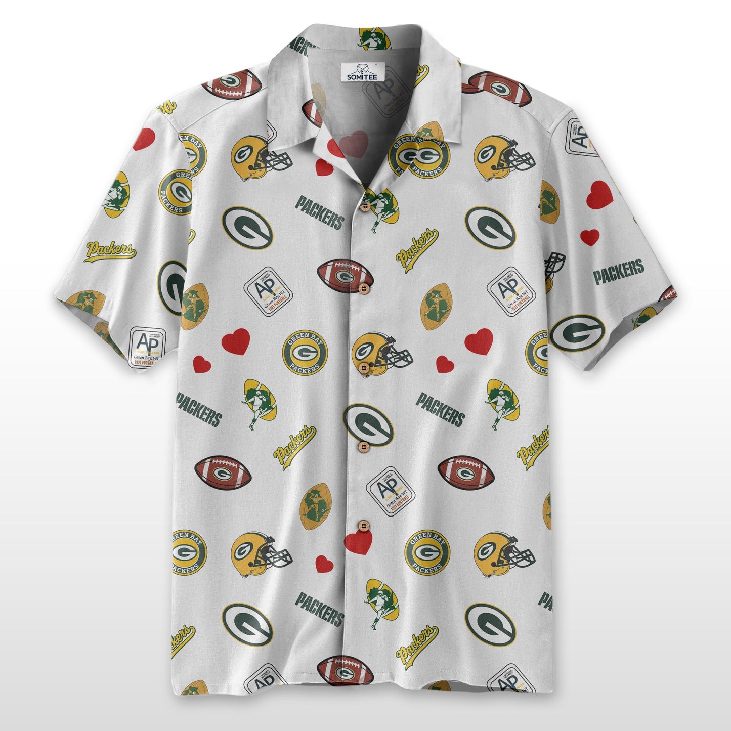 Green Bay Packers Personalized Hawaiian Shirt 100% Cotton AZBTCHW000009