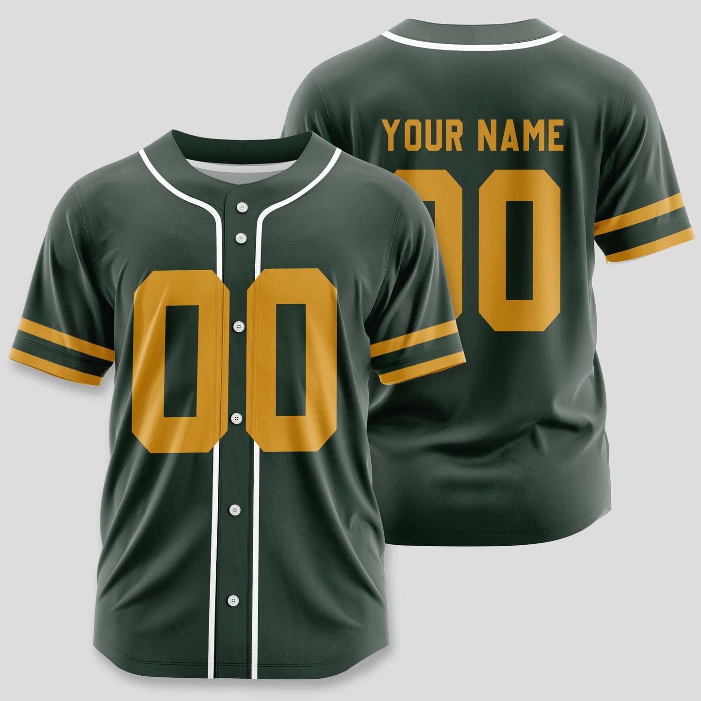 Green Bay Packers Classic Baseball Jersey Customize Your Name & Number AZEMBJS000013