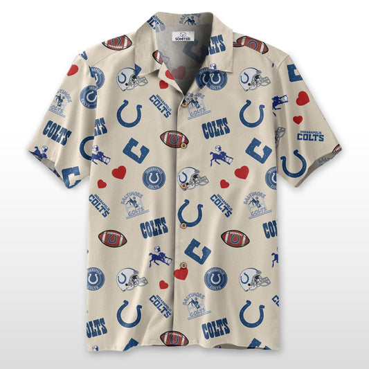 Indianapolis Colts Personalized Hawaiian Shirt 100% Cotton AZBTCHW000011