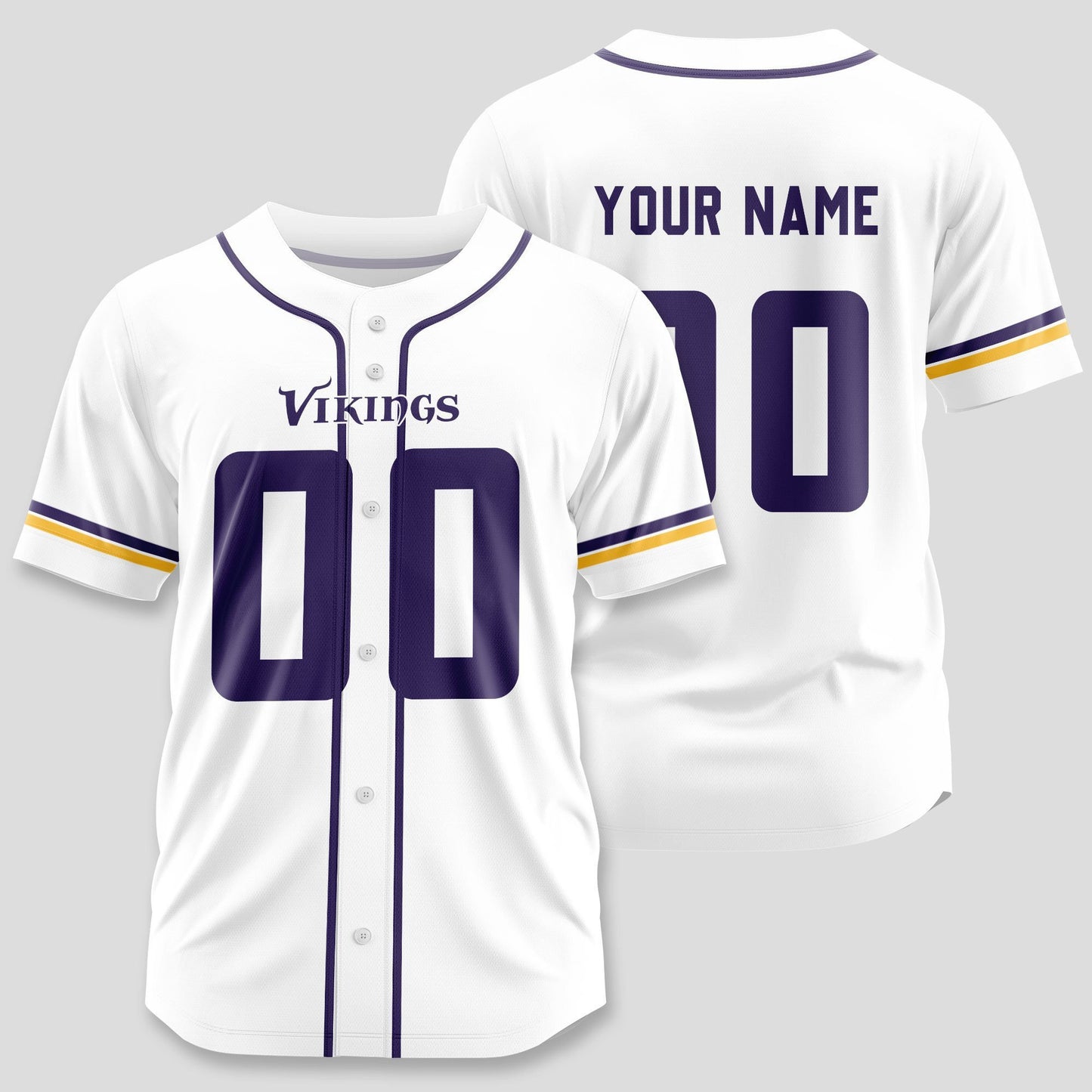 Minnesota Vikings Classic Baseball Jersey Customize Your Name & Number AZEMBJS000037