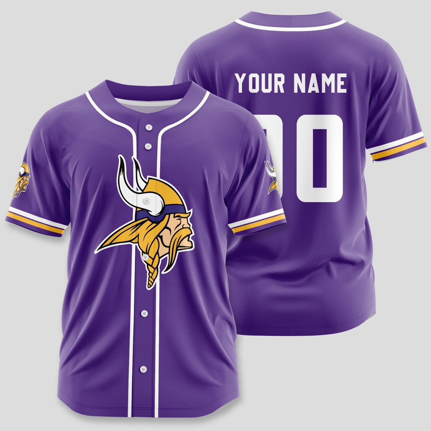 Minnesota Vikings Classic Baseball Jersey Customize Your Name & Number AZEMBJS000038