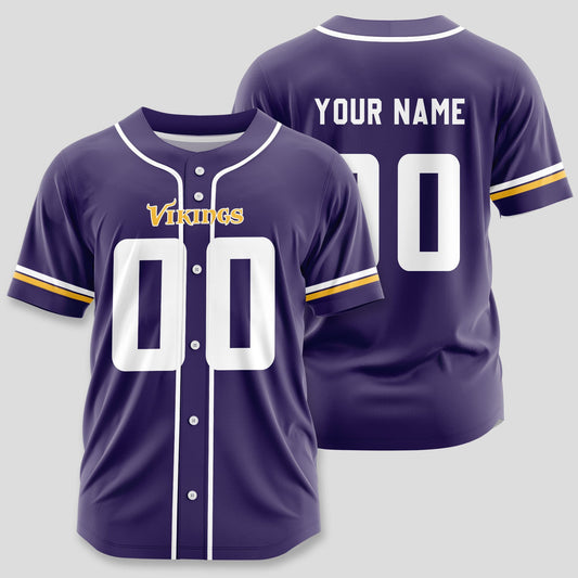 Minnesota Vikings Classic Baseball Jersey Customize Your Name & Number AZEMBJS000035
