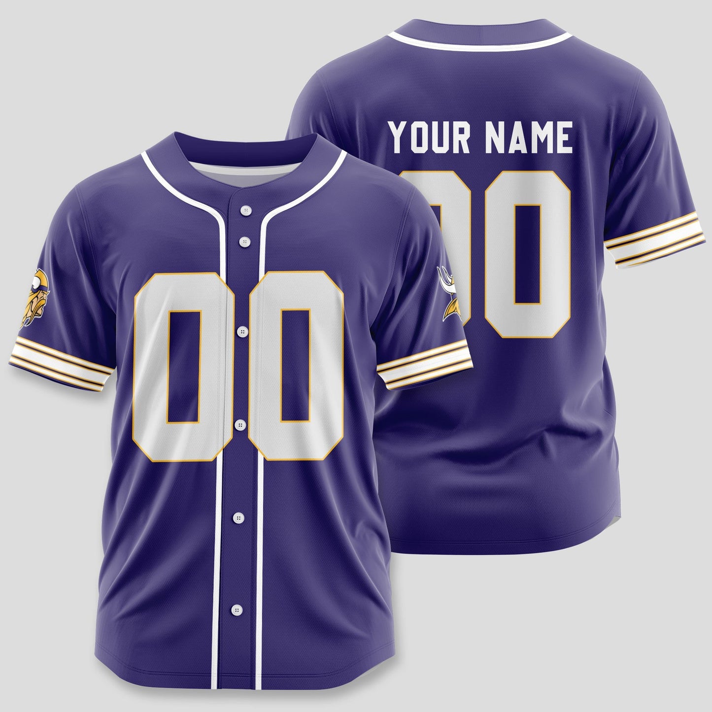 Minnesota Vikings Classic Baseball Jersey Customize Your Name & Number AZEMBJS000036