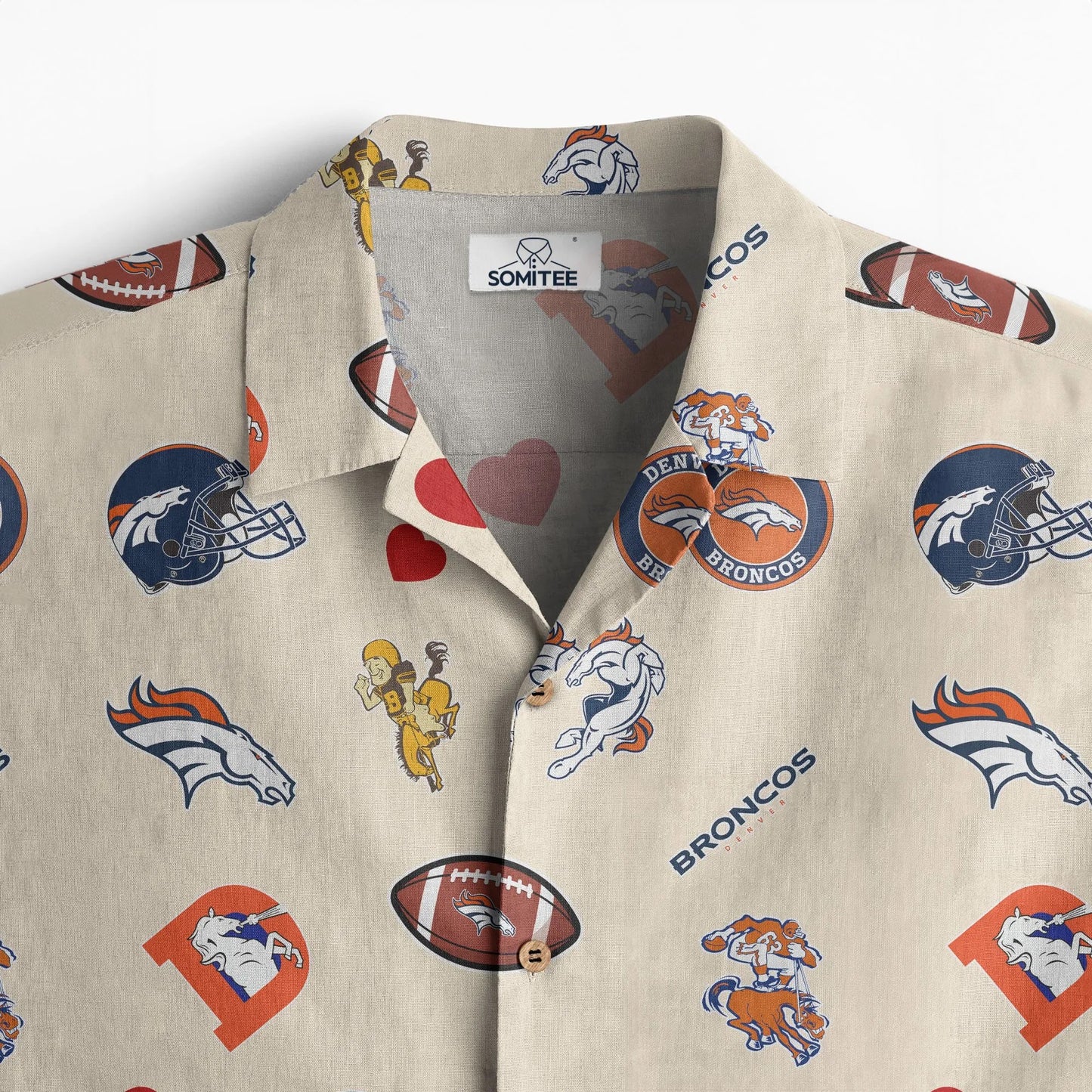 Denver Broncos Personalized Hawaiian Shirt 100% Cotton AZBTCHW000017