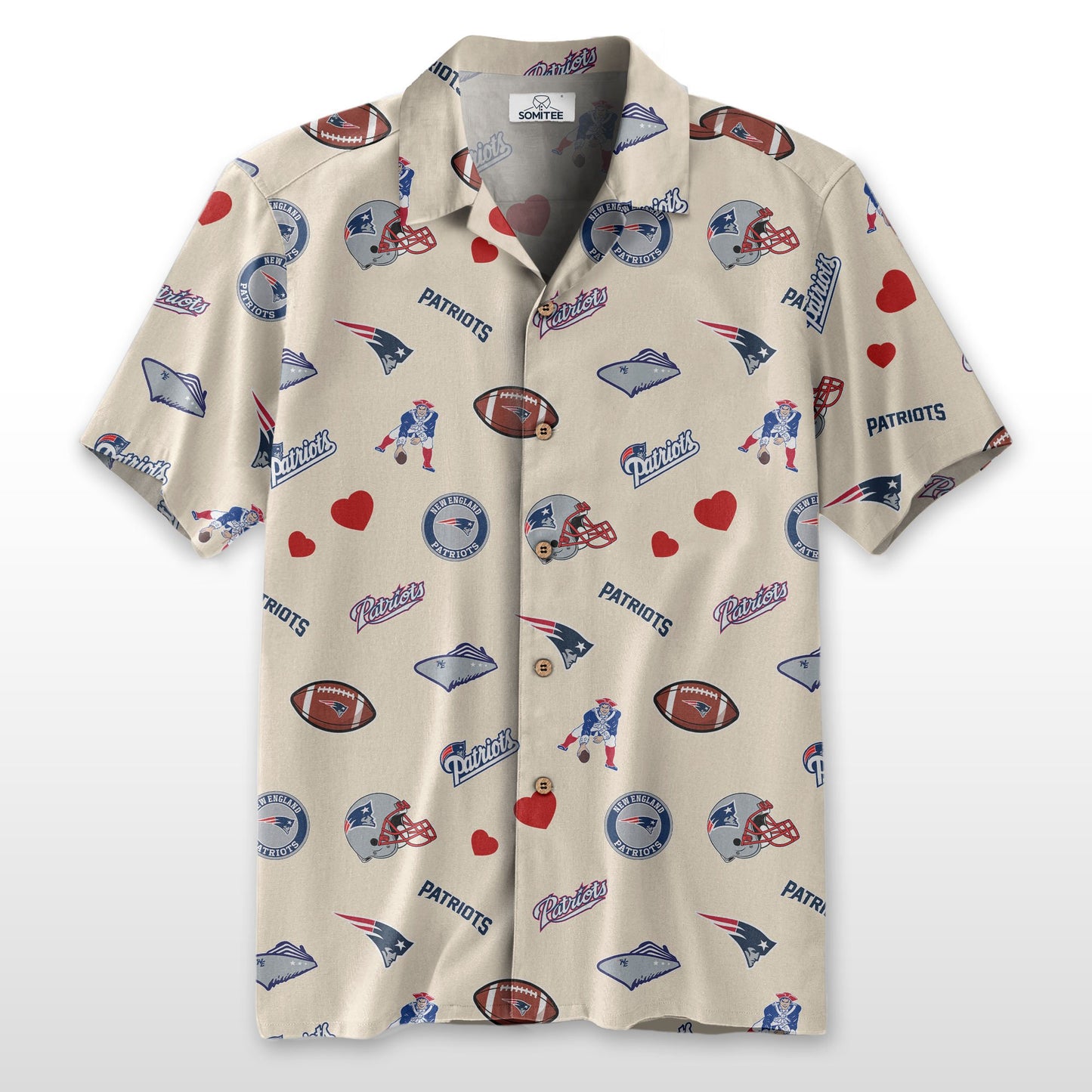 New England Patriots Personalized Hawaiian Shirt 100% Cotton AZBTCHW000019