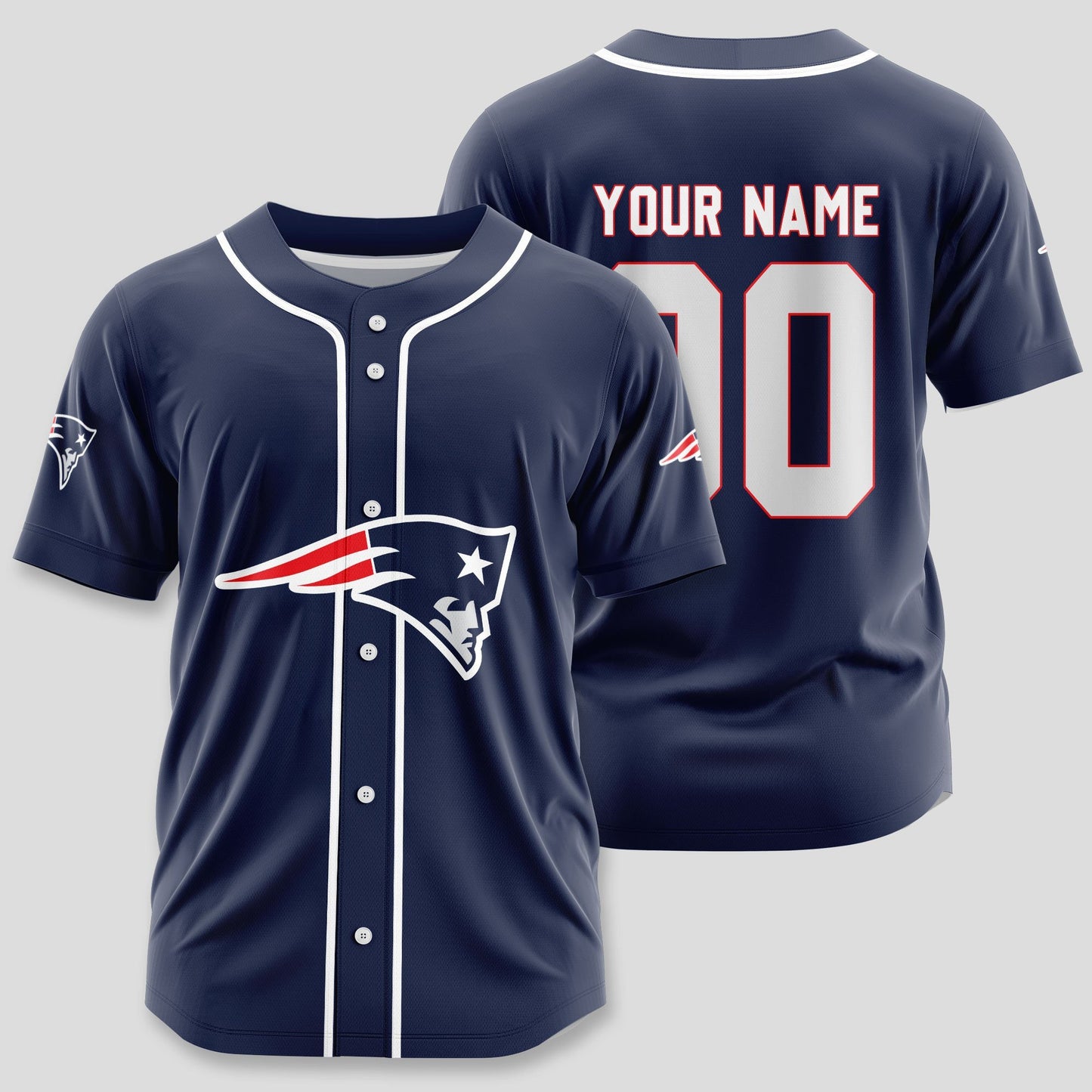 New England Patriots Classic Baseball Jersey Customize Your Name & Number AZEMBJS000052