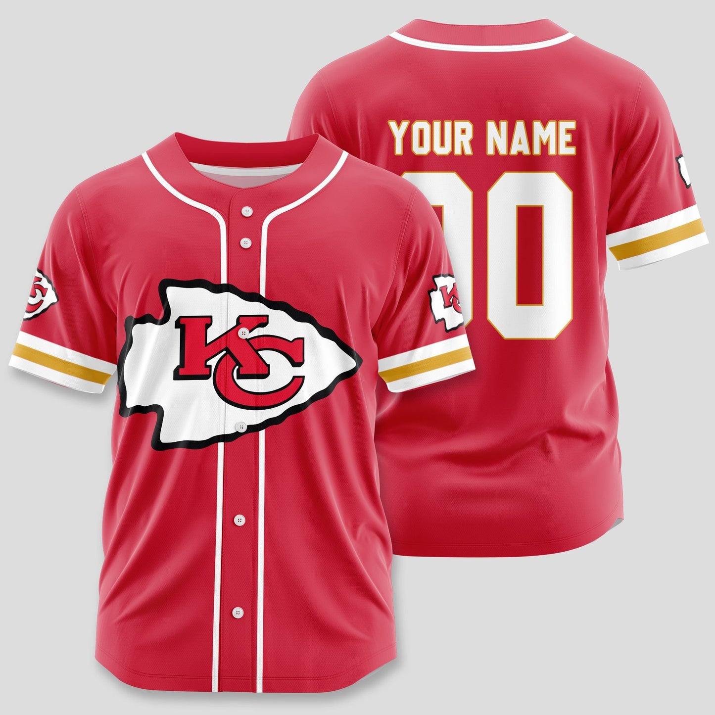 Kansas City Chiefs Classic Baseball Jersey Customize Your Name & Number AZEMBJS000057