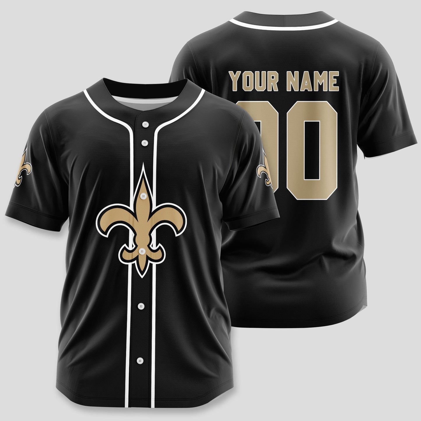New Orleans Saints Classic Baseball Jersey Customize Your Name & Number AZEMBJS000061