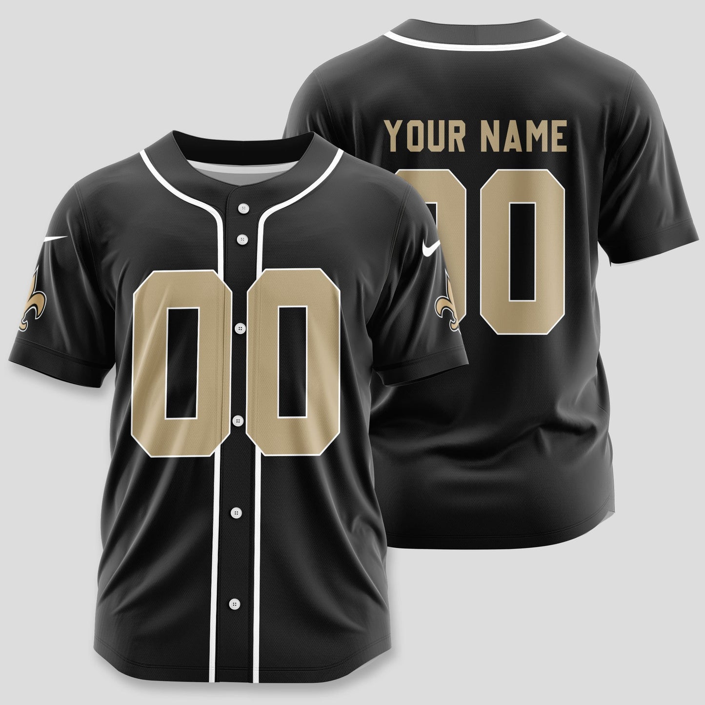 New Orleans Saints Classic Baseball Jersey Customize Your Name & Number AZEMBJS000060