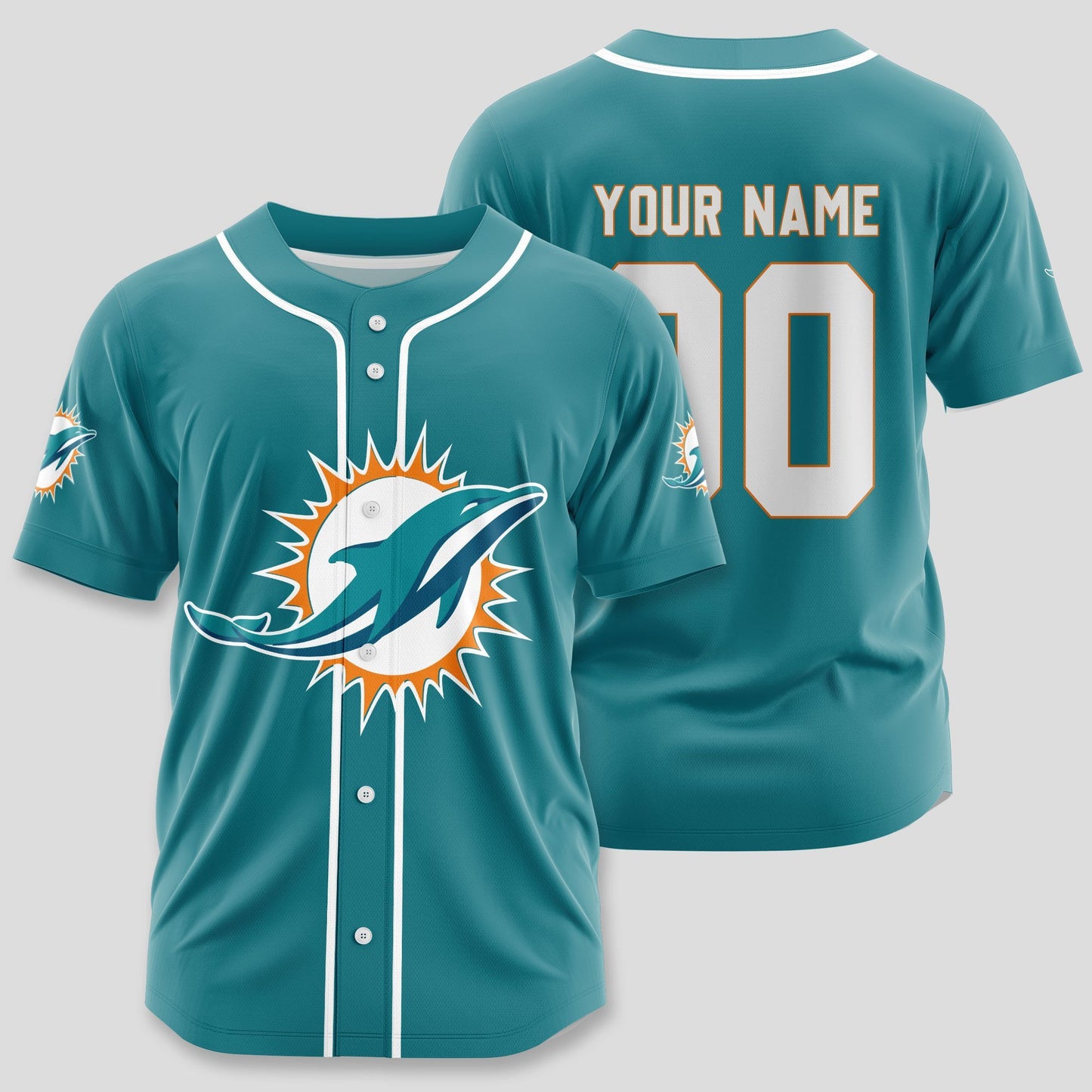Miami Dolphins Classic Baseball Jersey Customize Your Name & Number AZEMBJS000065