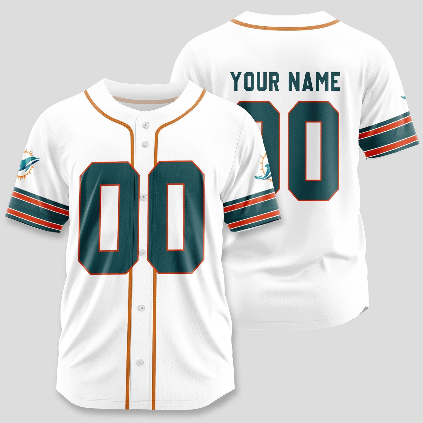 Miami Dolphins Classic Baseball Jersey Customize Your Name & Number AZEMBJS000066
