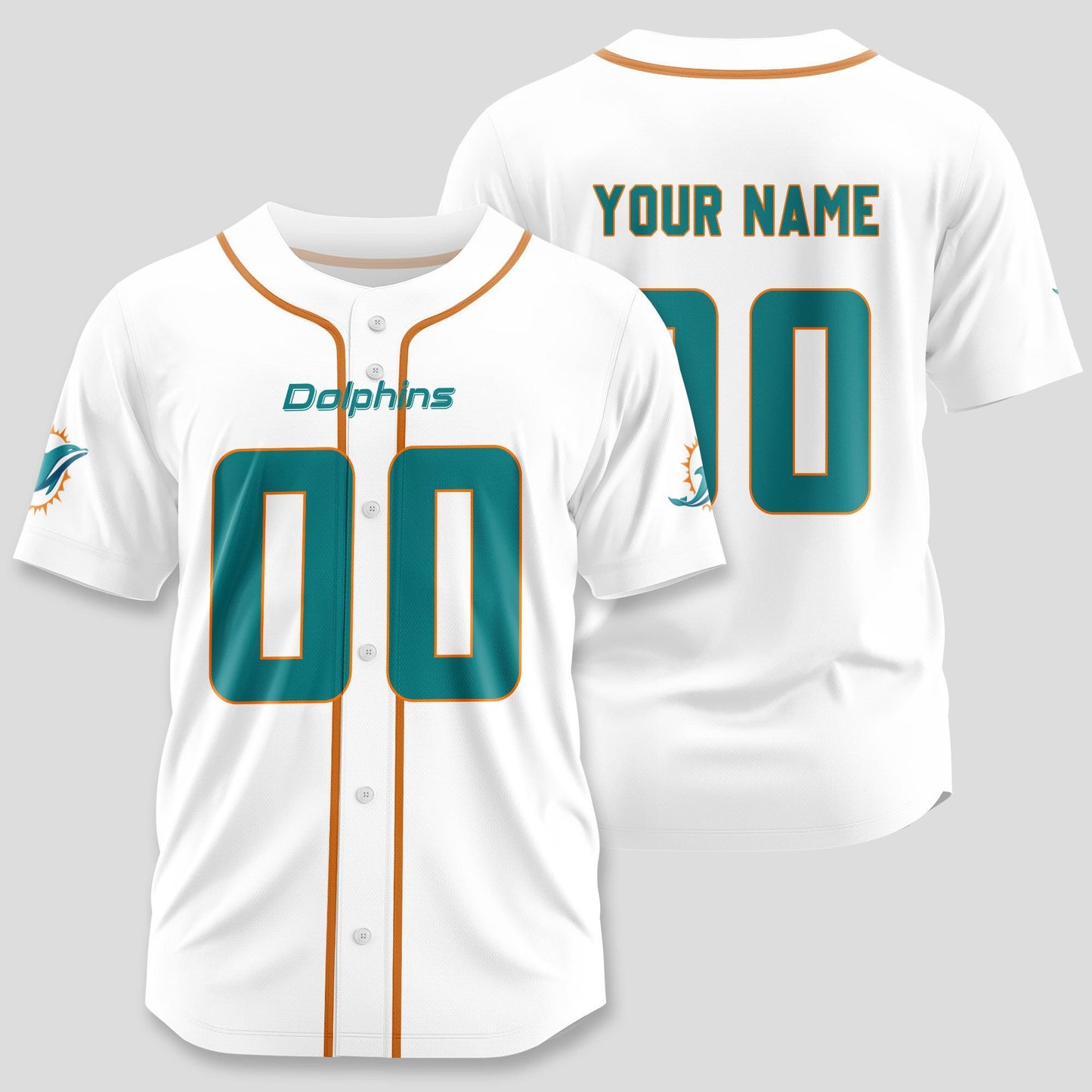 Miami Dolphins Classic Baseball Jersey Customize Your Name & Number AZEMBJS000064
