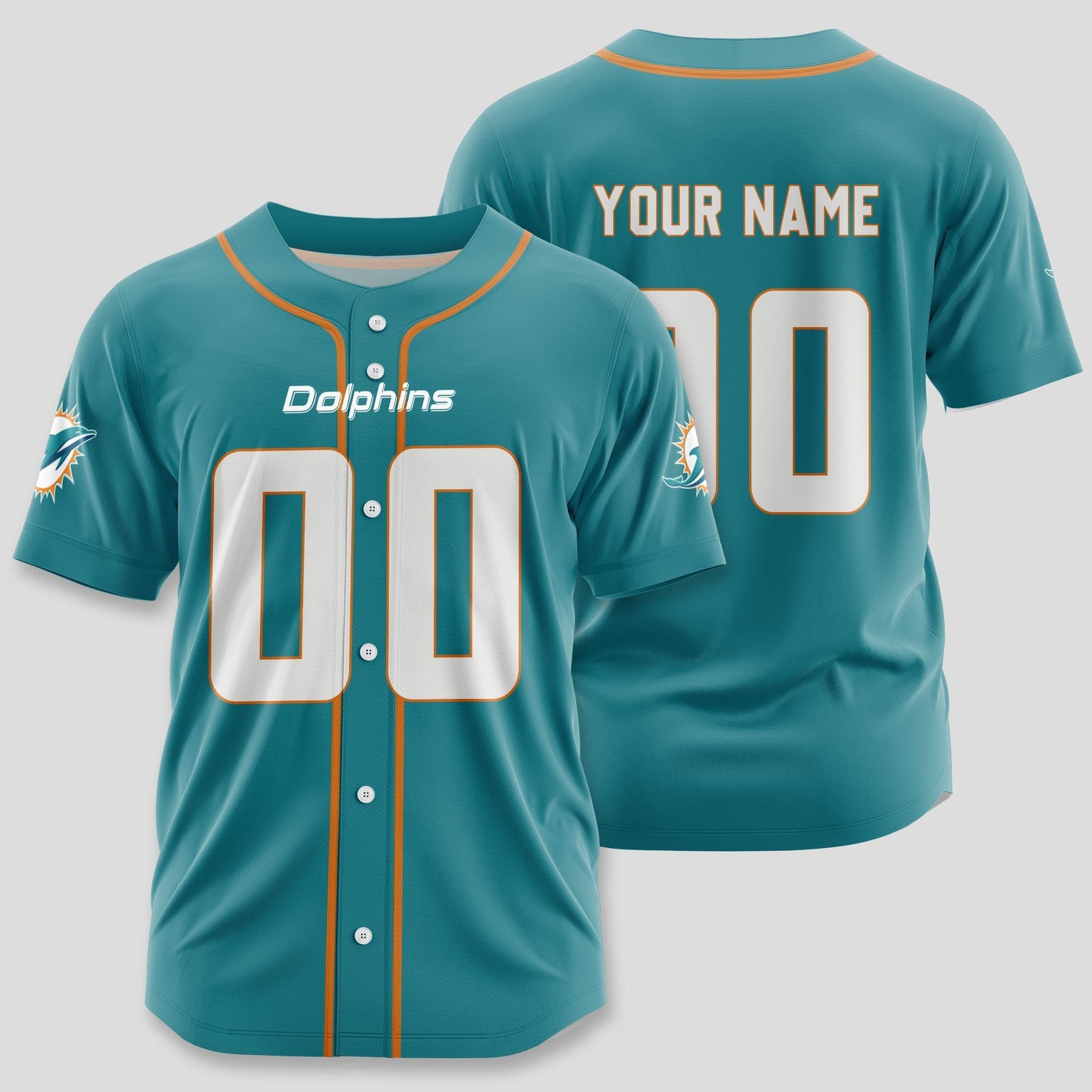 Miami Dolphins Classic Baseball Jersey Customize Your Name & Number AZEMBJS000063