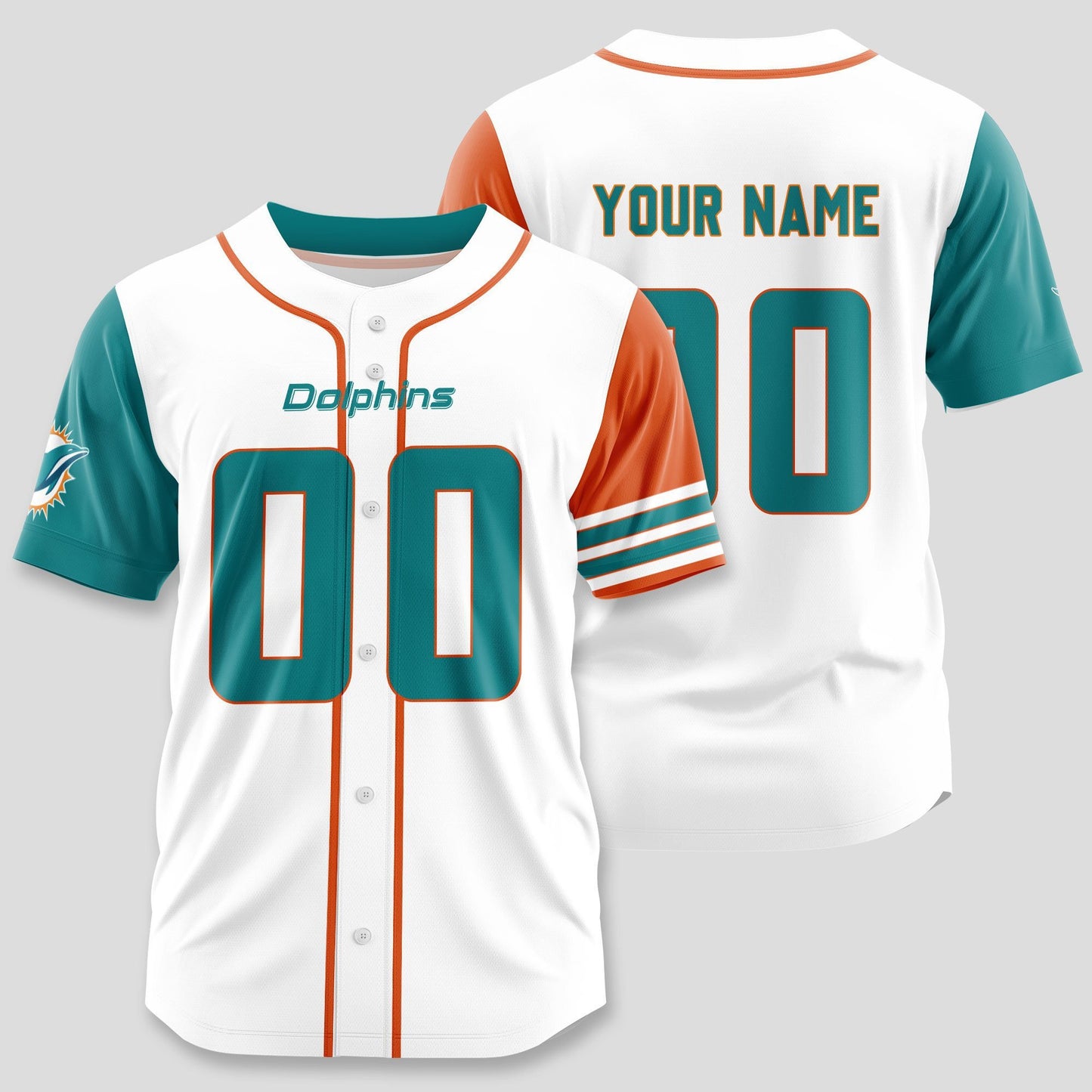 Miami Dolphins Classic Baseball Jersey Customize Your Name & Number AZEMBJS000067