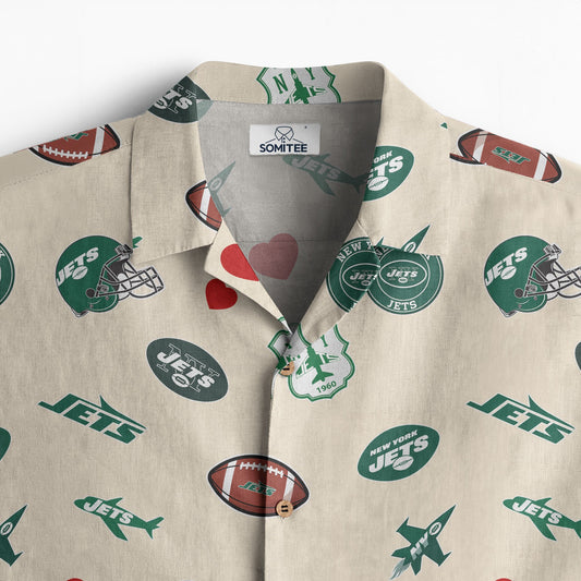New York Jets Personalized Hawaiian Shirt 100% Cotton AZBTCHW000024