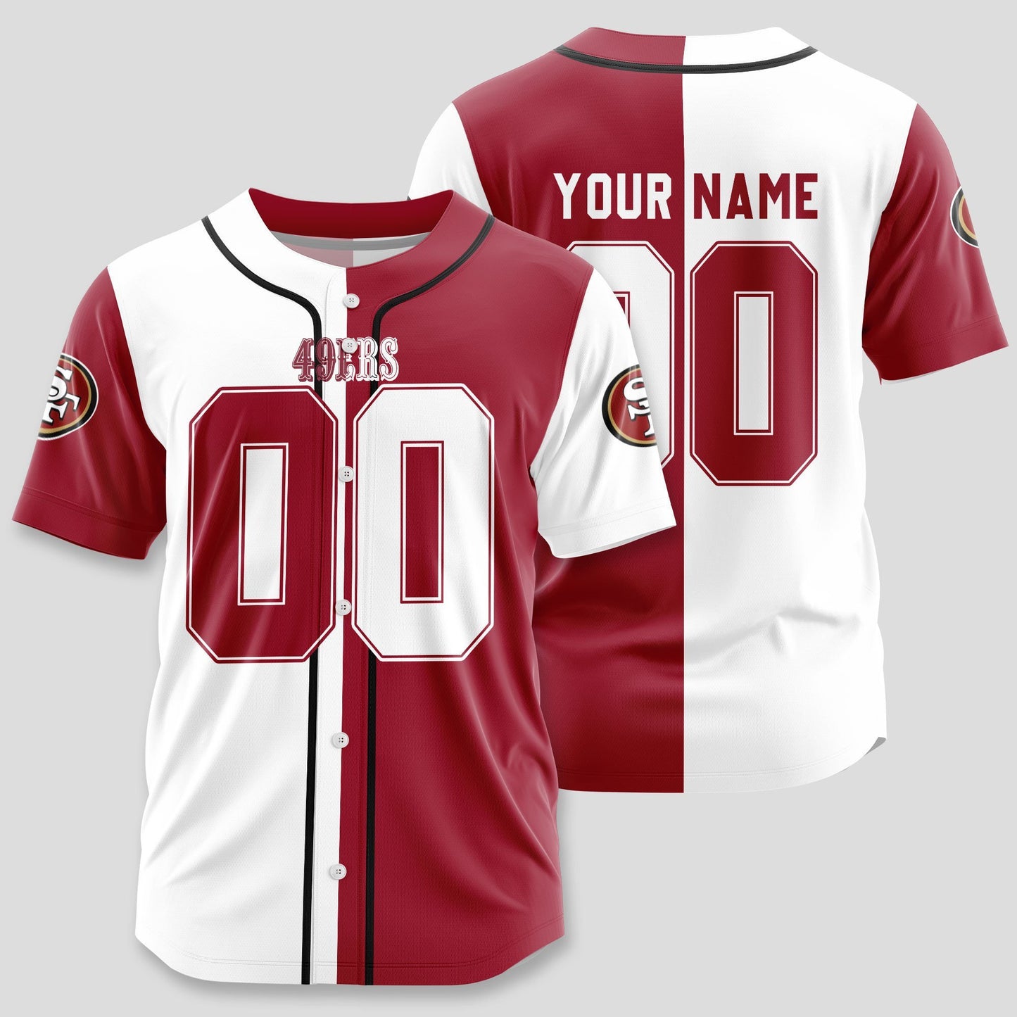 San Francisco 49ers Classic Baseball Jersey Customize Your Name & Number AZEMBJS000072