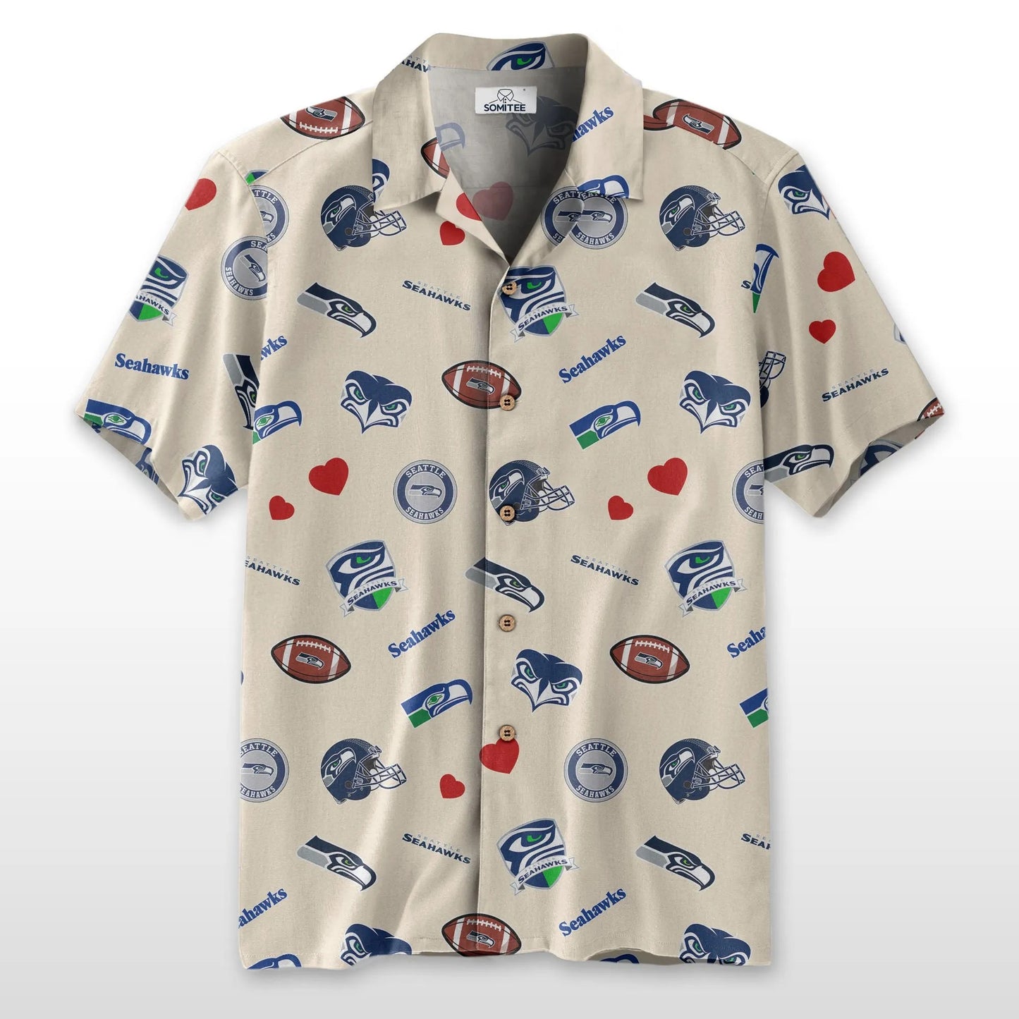 Seattle Seahawks Personalized Hawaiian Shirt 100% Cotton AZBTCHW000026