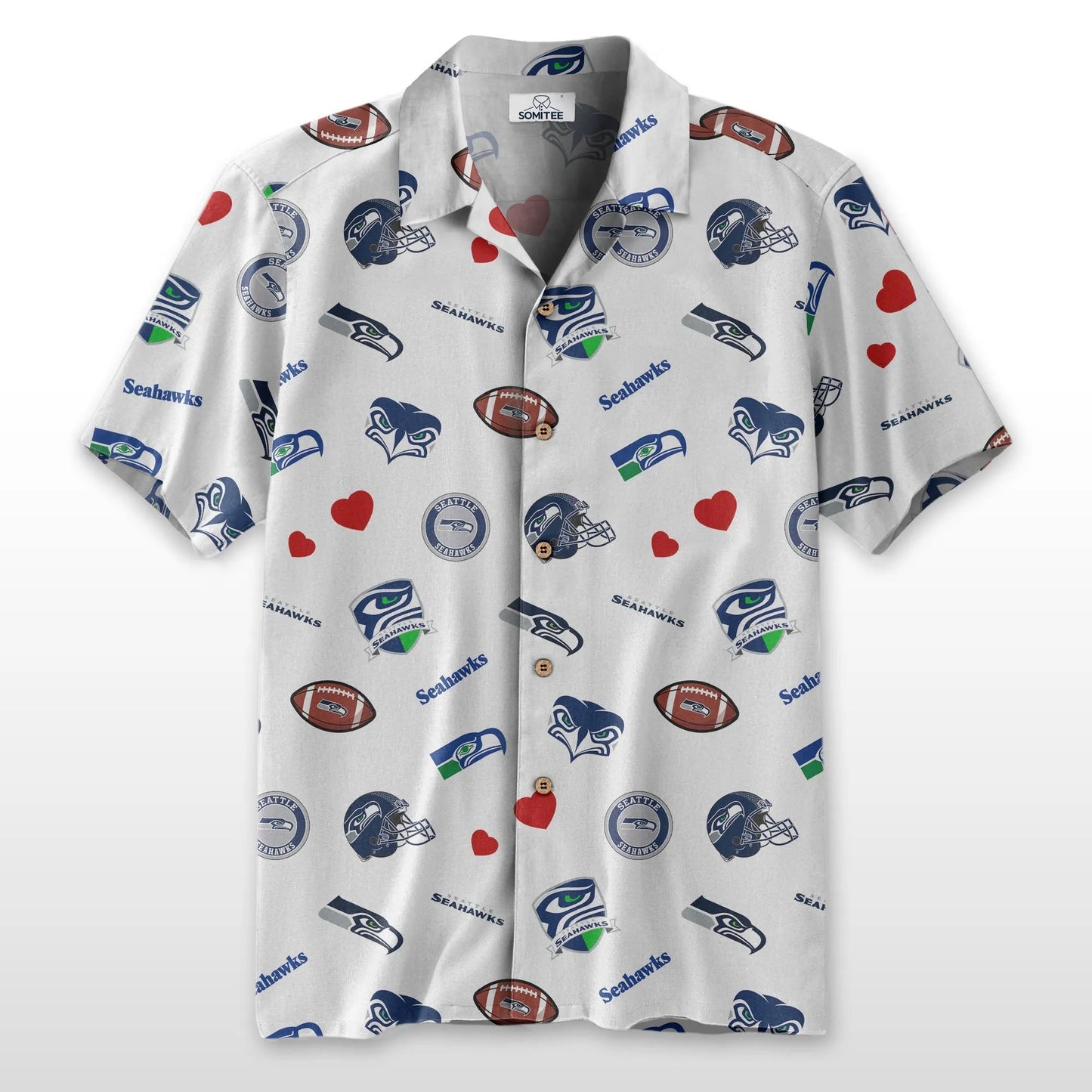 Seattle Seahawks Personalized Hawaiian Shirt 100% Cotton AZBTCHW000026