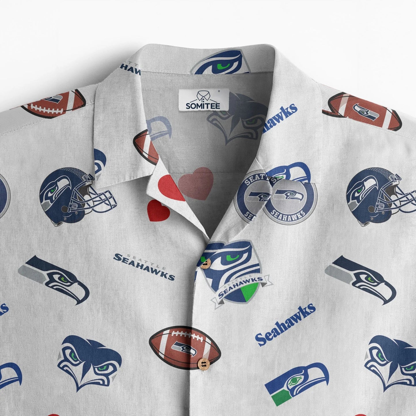 Seattle Seahawks Personalized Hawaiian Shirt 100% Cotton AZBTCHW000026