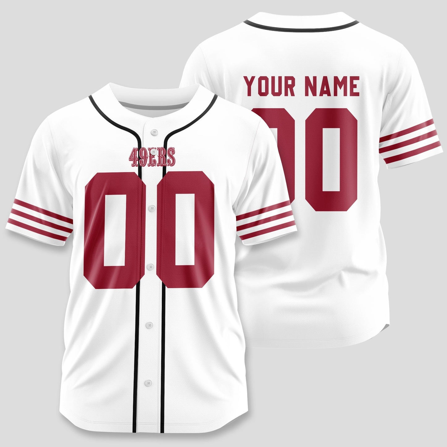 San Francisco 49ers Classic Baseball Jersey Customize Your Name & Number AZEMBJS000073