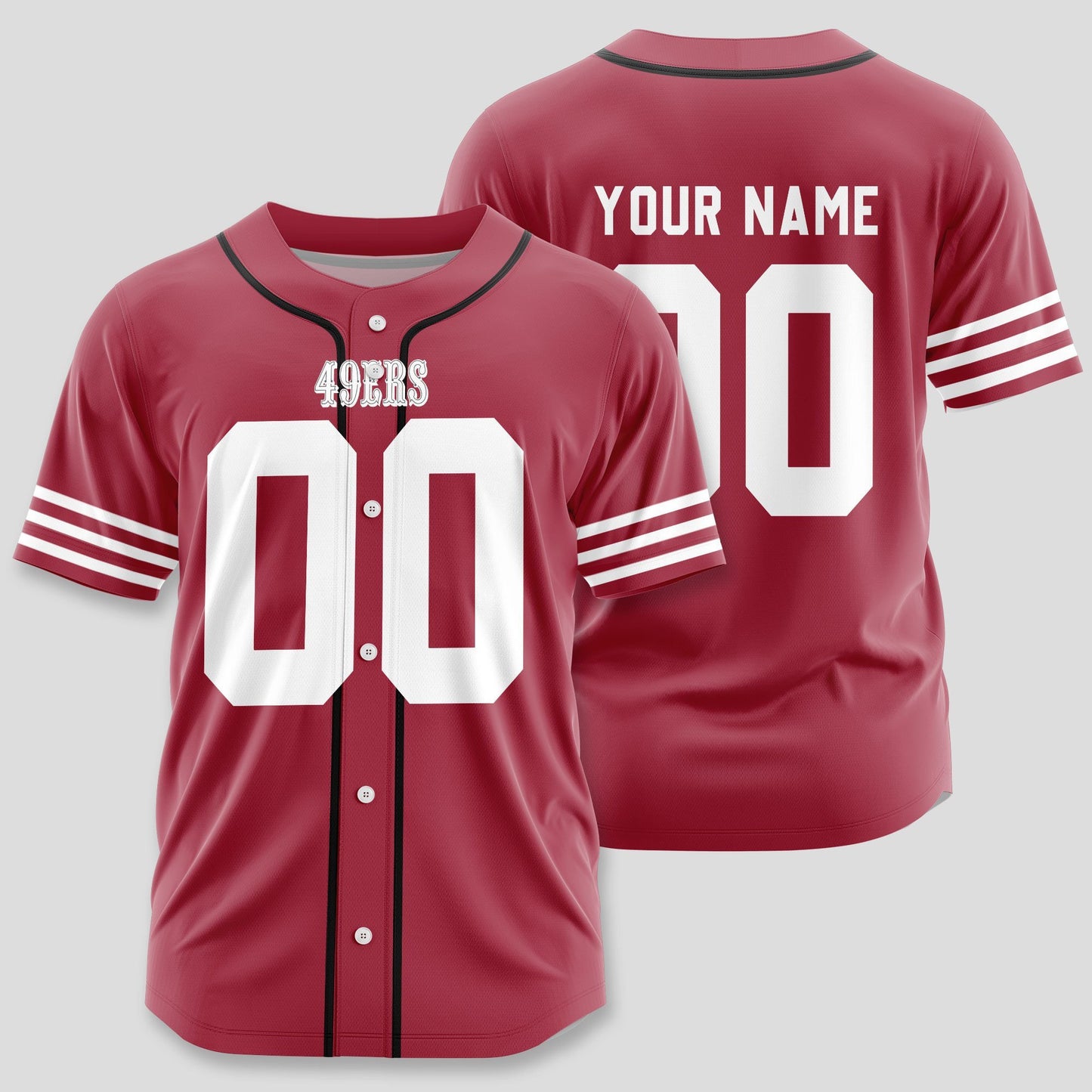 San Francisco 49ers Classic Baseball Jersey Customize Your Name & Number AZEMBJS000074