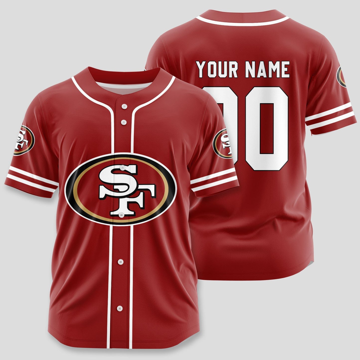 San Francisco 49ers Classic Baseball Jersey Customize Your Name & Number AZEMBJS000075