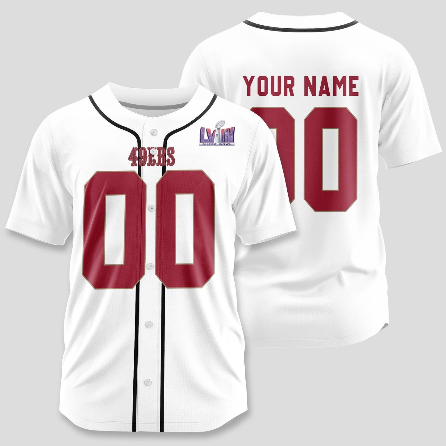 San Francisco 49ers Classic Baseball Jersey Customize Your Name & Number AZEMBJS000079