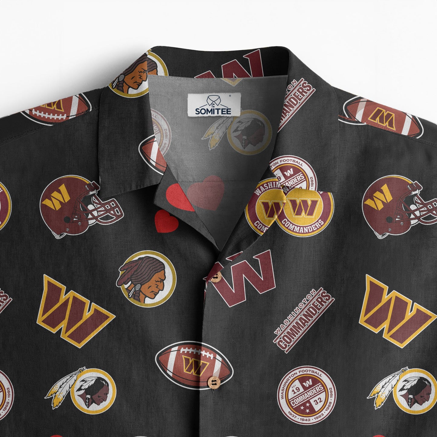 Washington Commanders Personalized Hawaiian Shirt 100% Cotton AZBTCHW000029