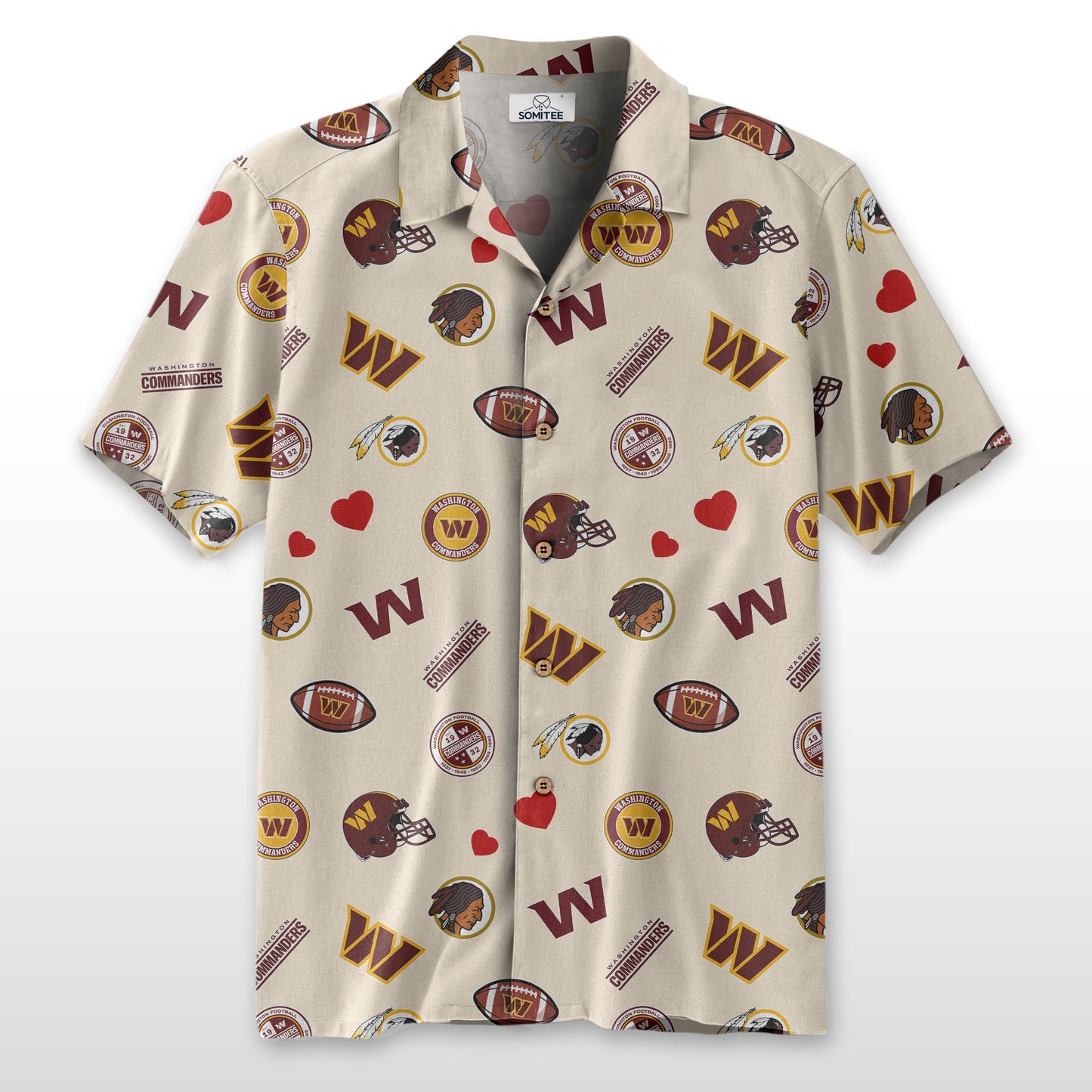 Washington Commanders Personalized Hawaiian Shirt 100% Cotton AZBTCHW000029