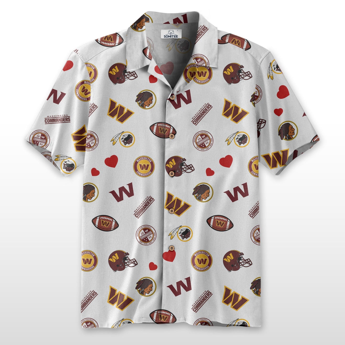 Washington Commanders Personalized Hawaiian Shirt 100% Cotton AZBTCHW000029