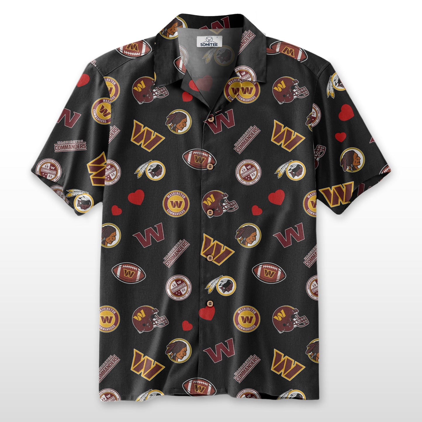 Washington Commanders Personalized Hawaiian Shirt 100% Cotton AZBTCHW000029