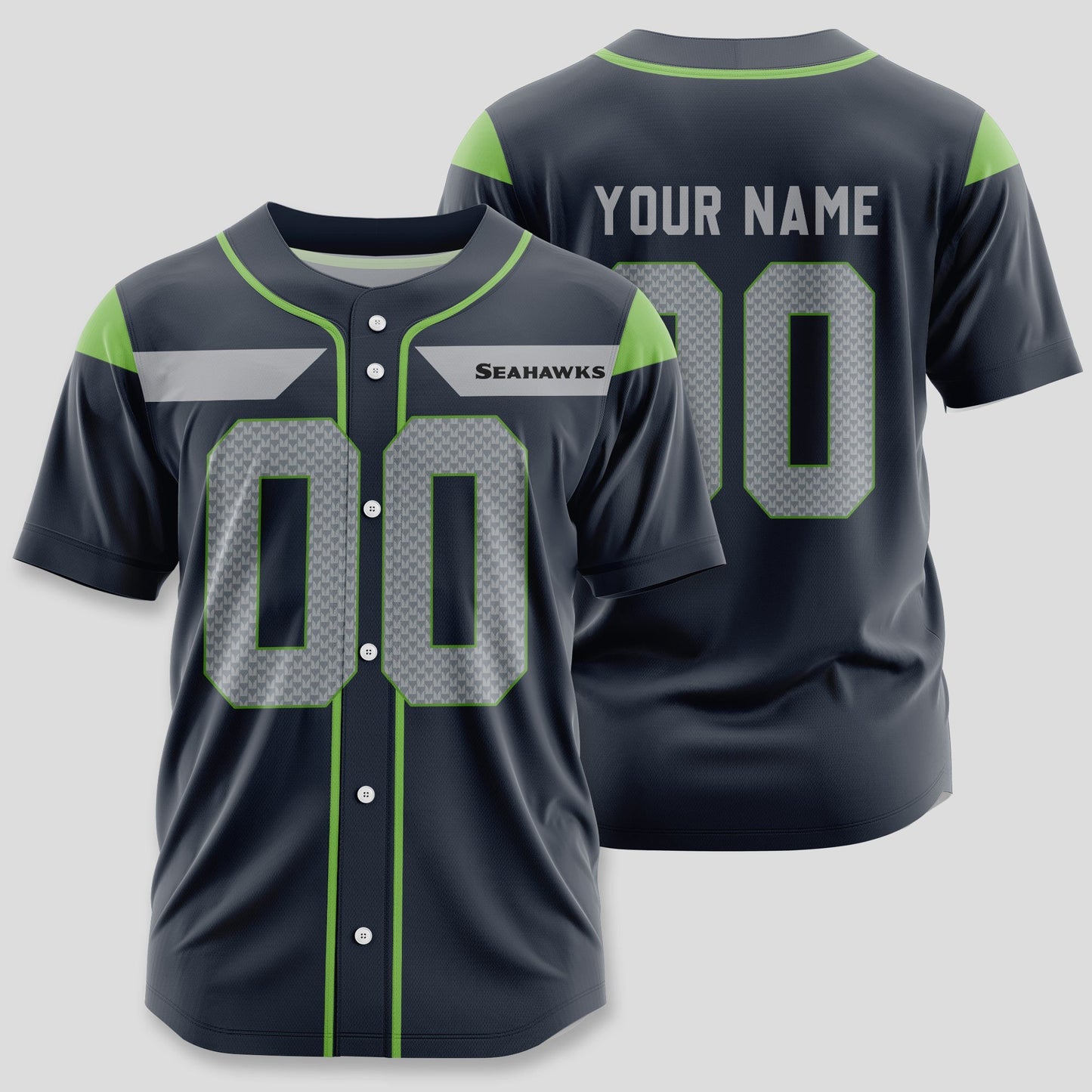 Seattle Seahawks Classic Baseball Jersey Customize Your Name & Number AZEMBJS000087