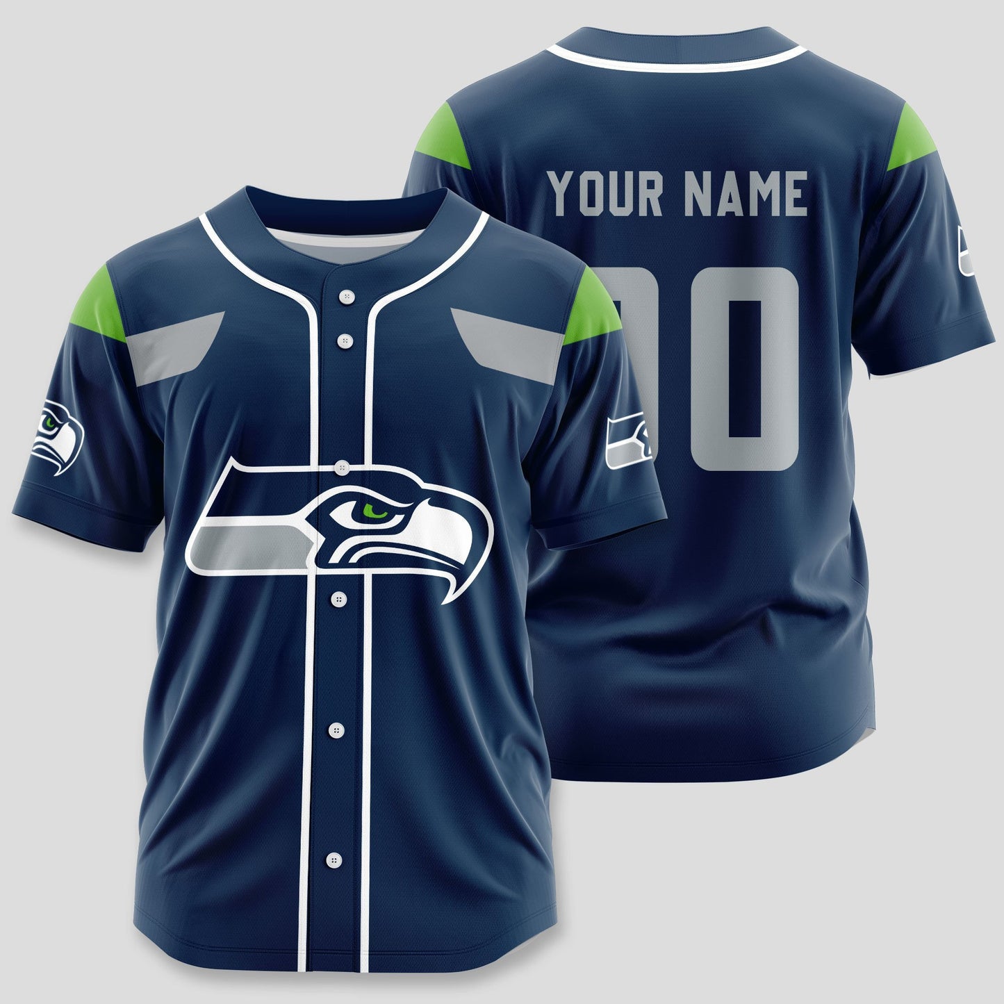 Seattle Seahawks Classic Baseball Jersey Customize Your Name & Number AZEMBJS000088