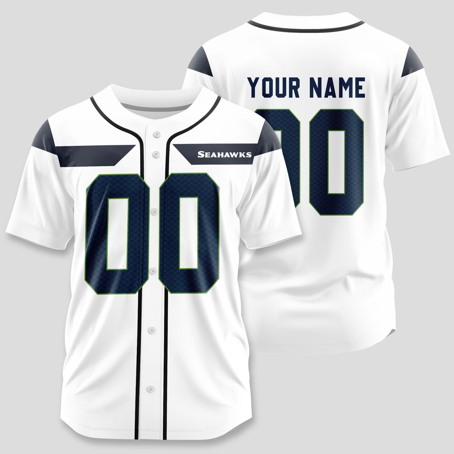 Seattle Seahawks Classic Baseball Jersey Customize Your Name & Number AZEMBJS000089