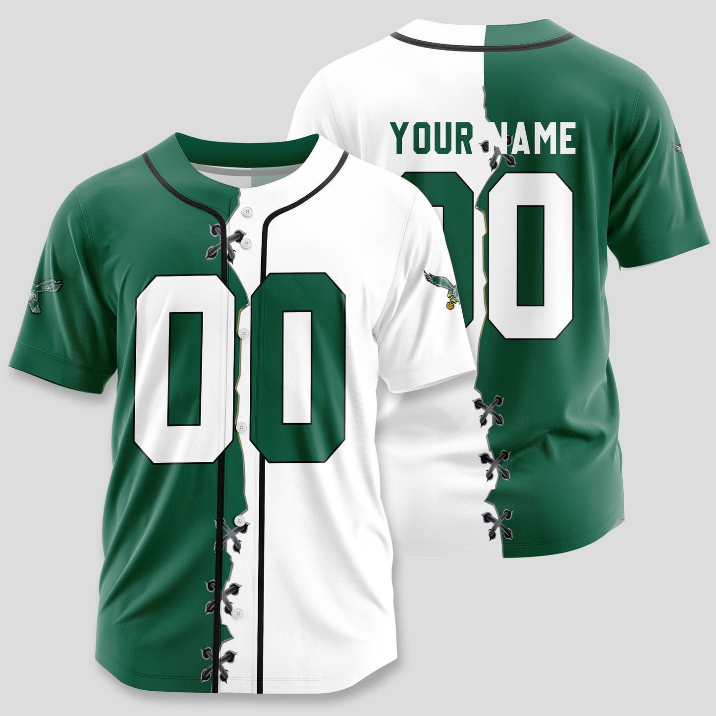 Philadelphia Eagles Classic Baseball Jersey Customize Your Name & Number AZEMBJS000095