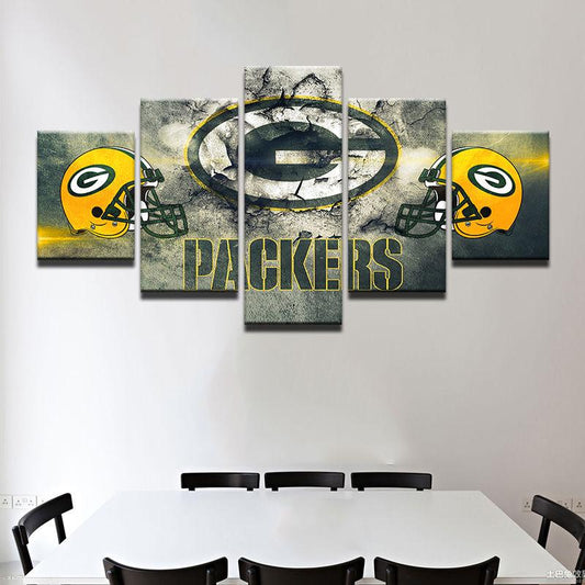 Green Bay Packers 5 Piece Canvas Wall Art With Frame HA12