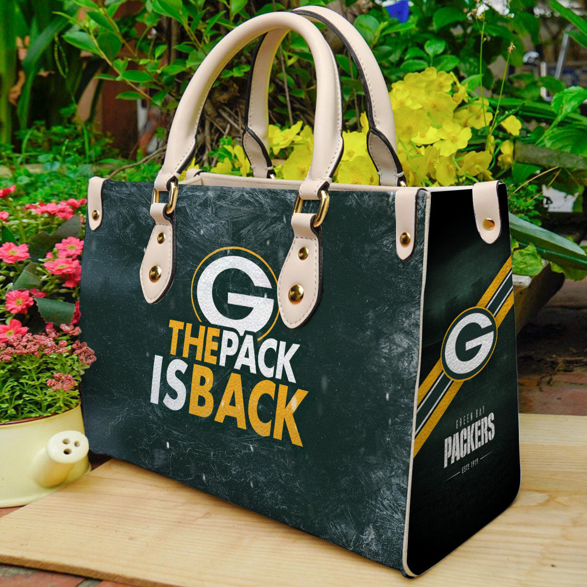 Green Bay Packers Leather Hand Bag BB17