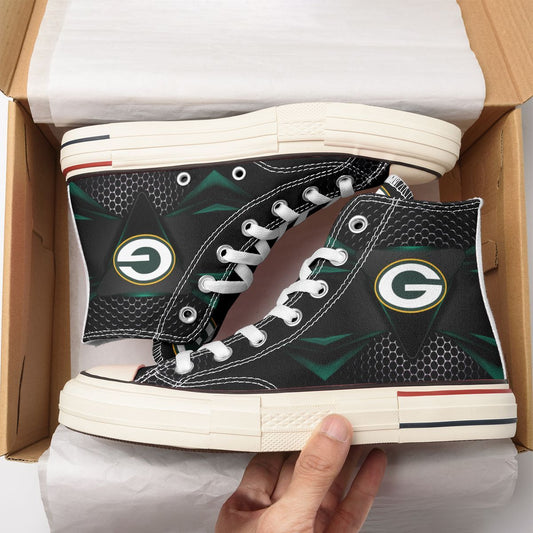 Green Bay Packers New High Top Canvas Shoes 70