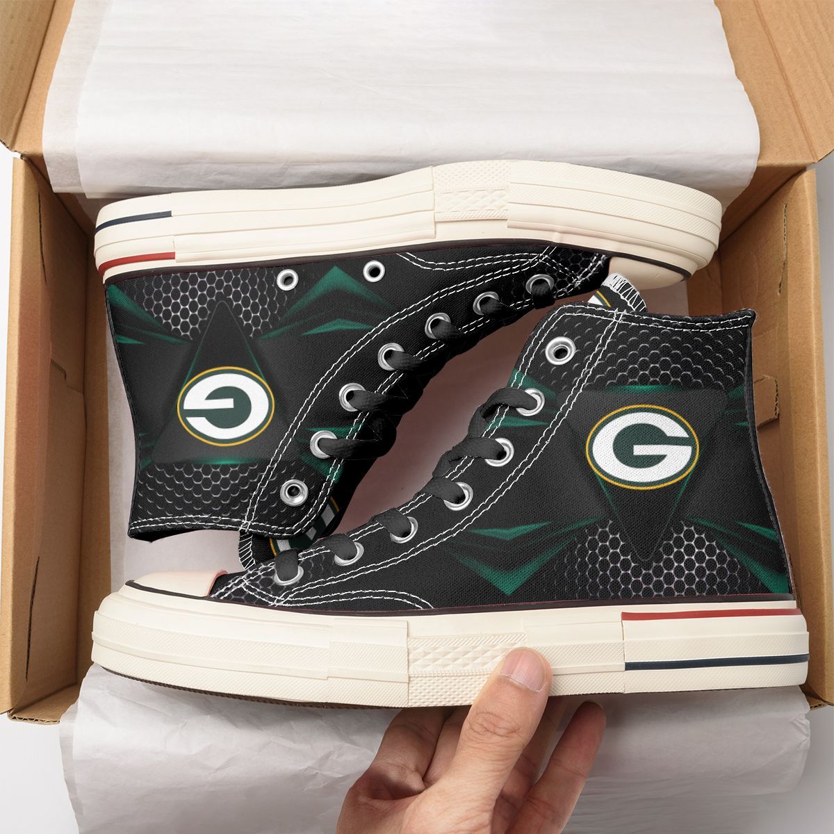 Green Bay Packers New High Top Canvas Shoes 70