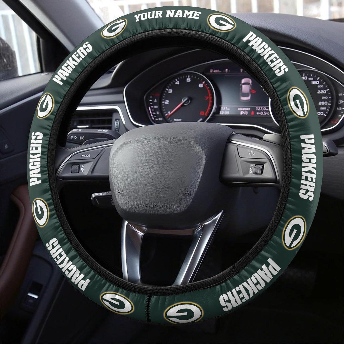 Green Bay Packers Personalized 3D Steering Wheel Cover 75