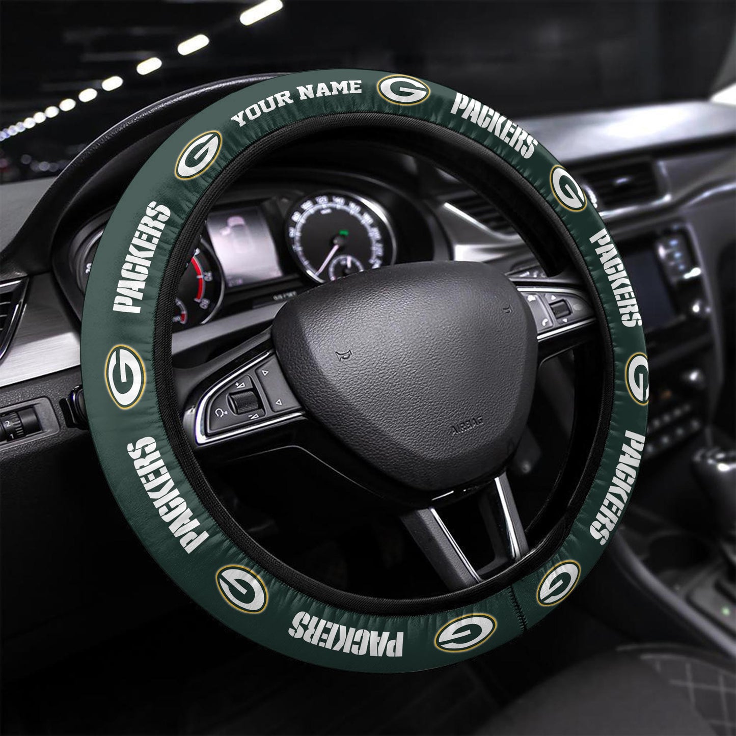 Green Bay Packers Personalized 3D Steering Wheel Cover 75