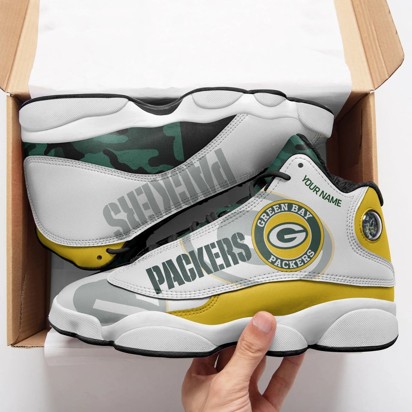 Green Bay Packers Personalized Air JD13 Sneakers 508