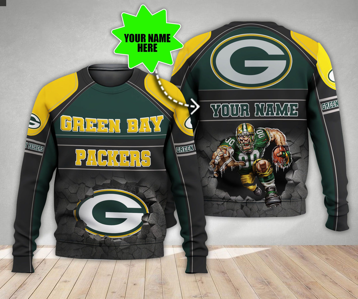 Green Bay Packers Personalized All Over Printed 577