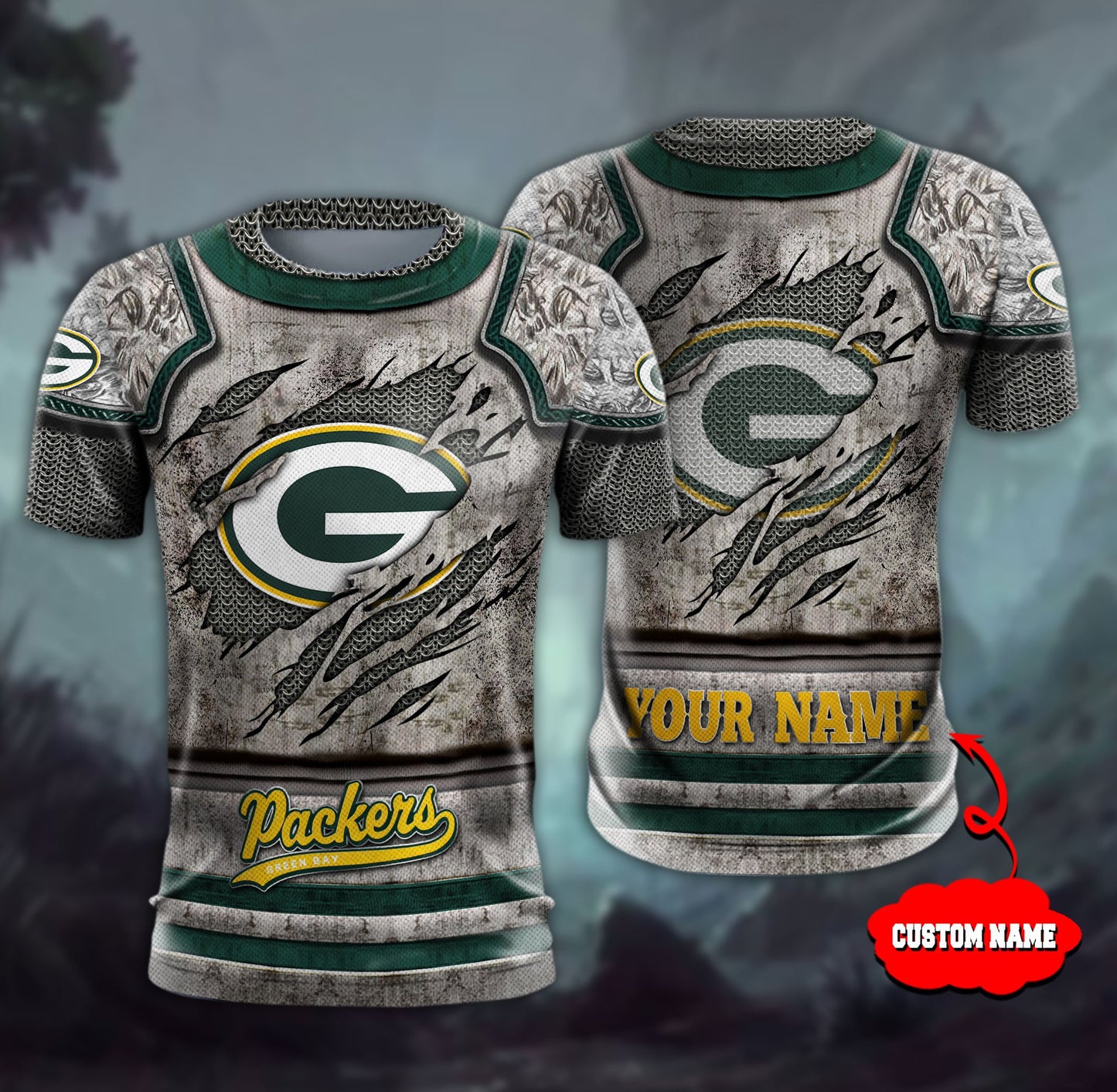 Green Bay Packers Personalized All Over Printed 611